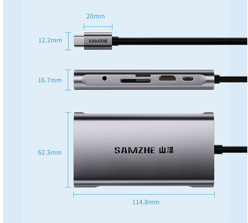 SAMZHE-10-in-1-Type-C-Splitter-Hub-HDMI-35-Audio-Port-VGA-TF-SD-USB30-Gigabit-Network-Port-PD-Adapte-1762426
