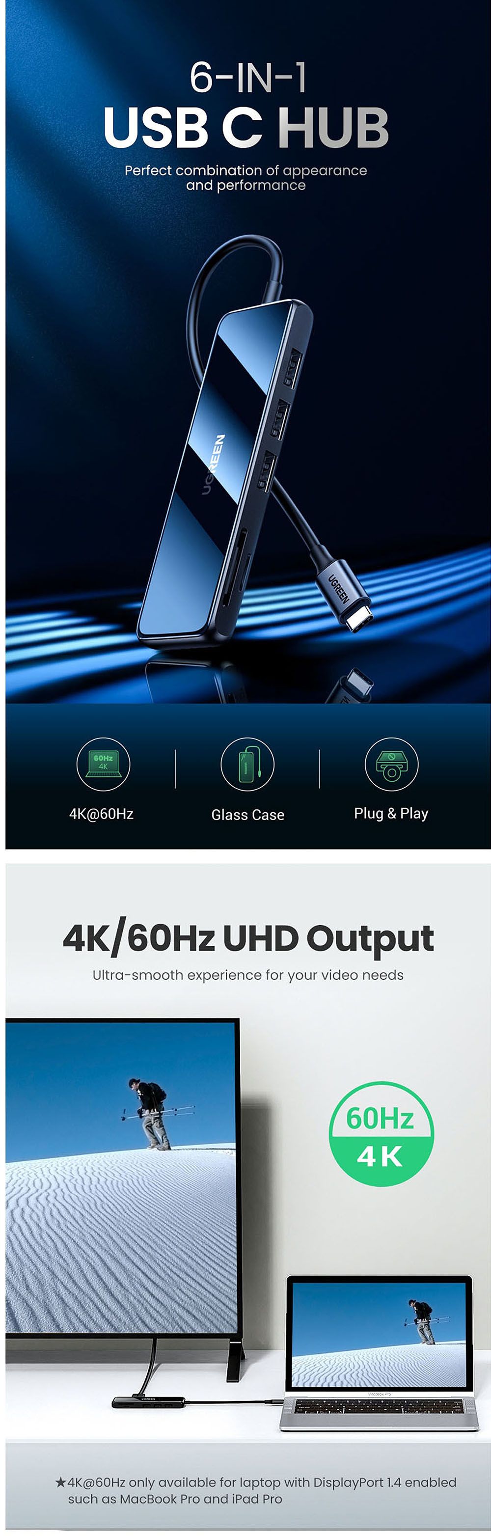 UGREEN-6-in1-USB-C-Hub-Splitter-Docking-Station-HDMI-USB30-TF-SD-Card-Adapter-for-Apple-MacBook-Pro--1750642