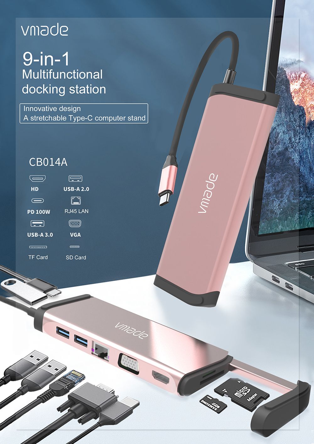 VMADE-CB014A-9-in-1-USB-C-Hub-Type-C-USB30-Docking-Station-HDMI-compatible-VGA-RJ45-Adapter-TFSD-Car-1747297