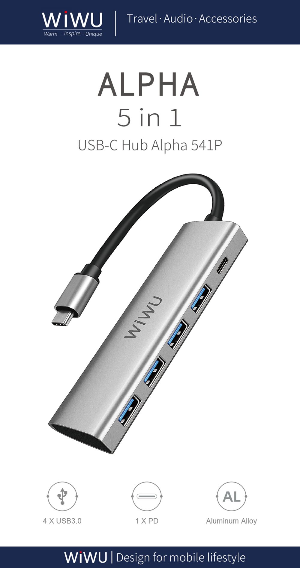 WIWU-Alpha-541P-5-in-1-USB-C-Hub-Type-C-to-USB30-Docking-Station-PD-Fast-Charging-Adapter-1722417