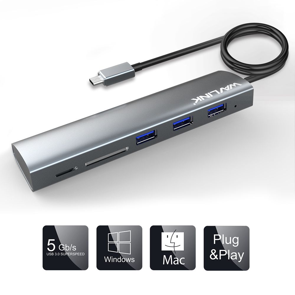 Wavlink-3047rc-Aluminum-Alloy-USB-C-Hub-With-3-USB-30-Ports-SDTF-Card-Reader-Type-c-Hub-1290219