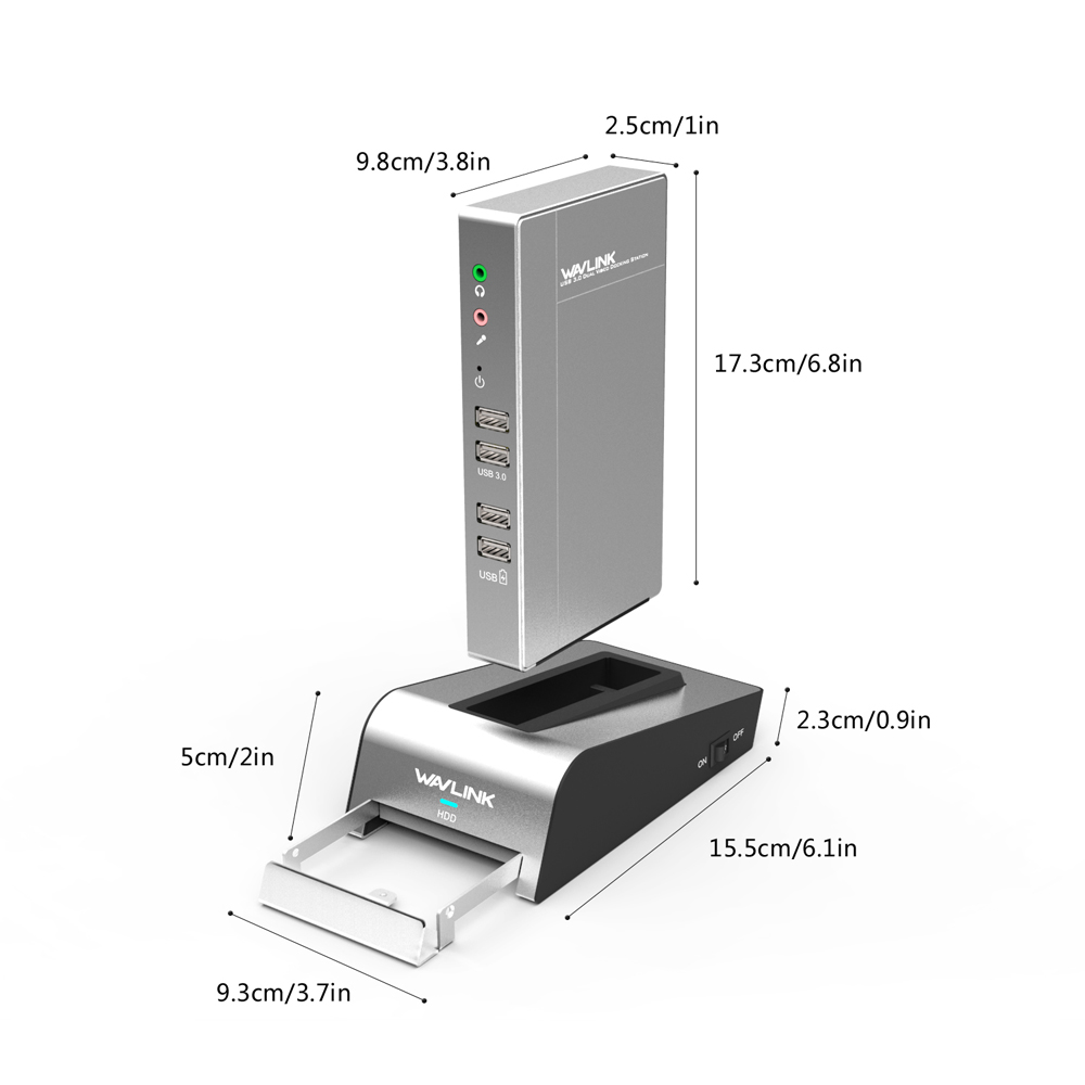 Wavlink-USB30-Universal-Aluminum-Coupling-Docking-Station-HDD-SSD-Box-Base-Dual-Video-Monitor-HDMI-1265888