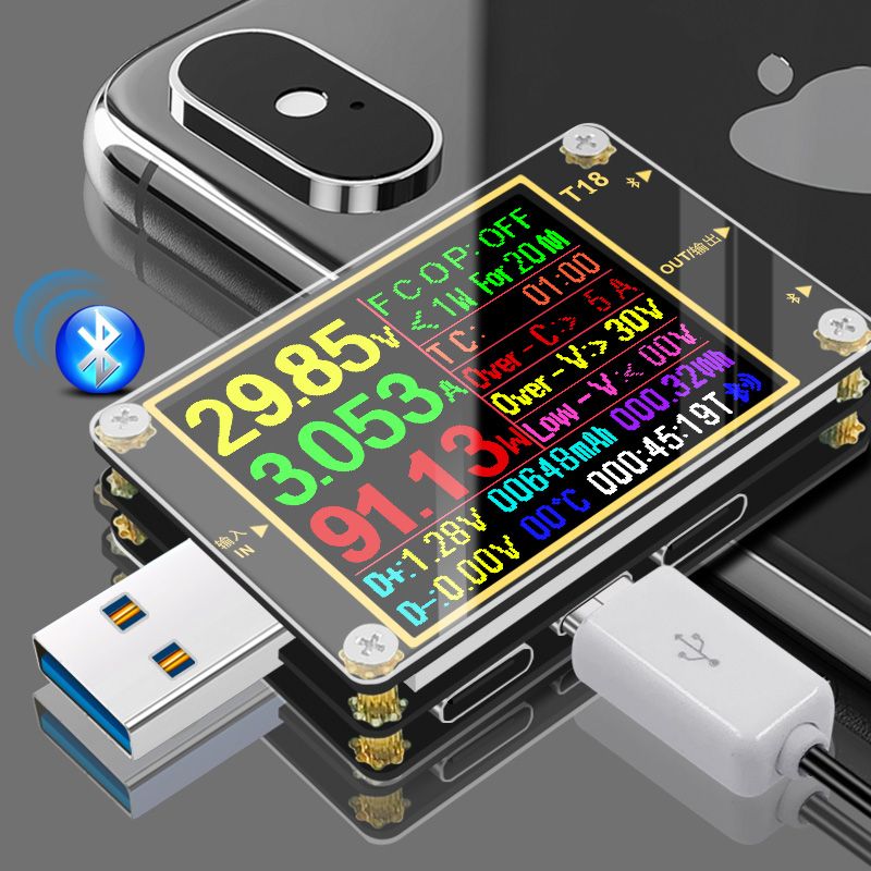 ATORCH-T18-18-in-1-USB-Tester-Current-Voltmeter-Meter-HD-Color-TFT-18quot-PD30-Fast-Charging-Protoco-1528474