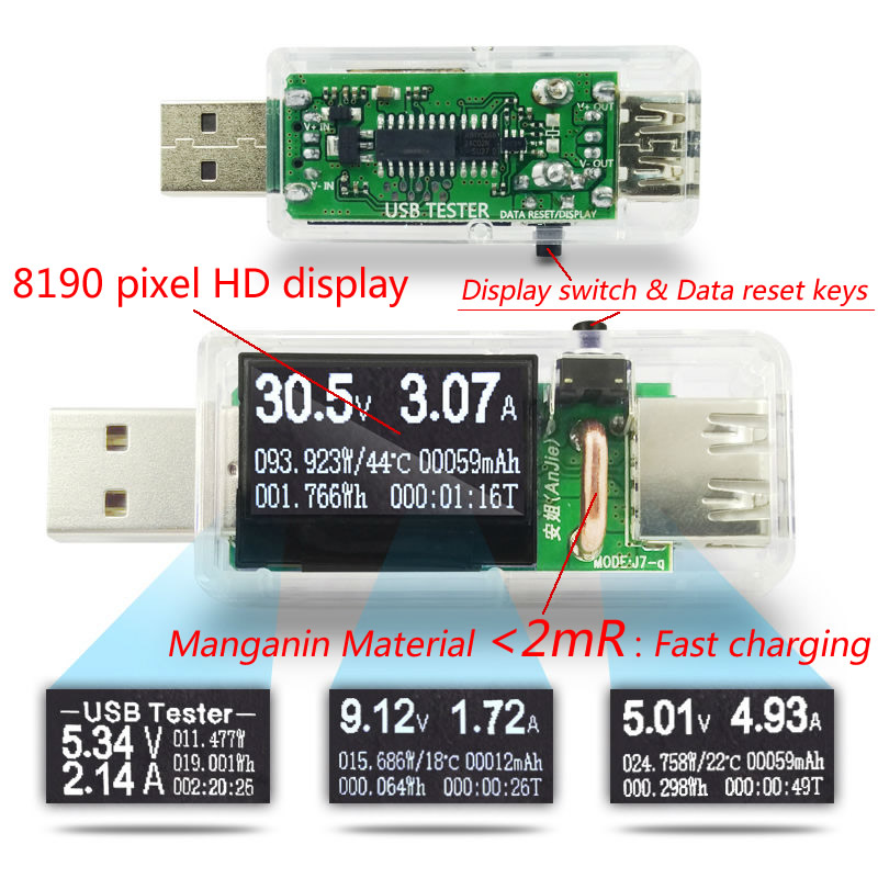 DANIU-7-in-1-USB-Tester-Digital-DC-Current-Voltage-Capacity-Power-Detector-Power-Bank-Charger-Indica-1171606