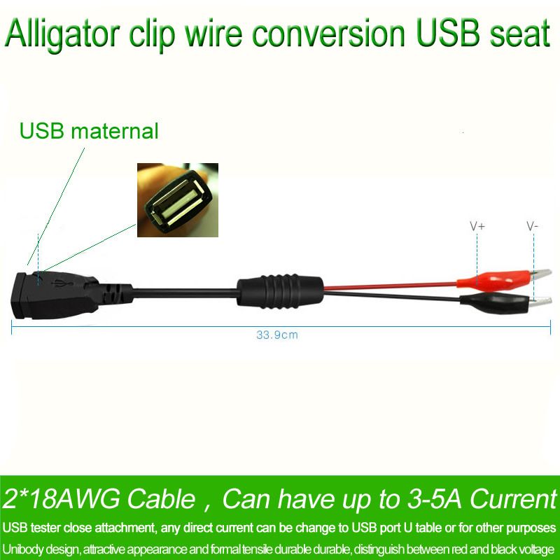 DANIU-USB-Alligator-Clips-Crocodile-Wire-MaleFemale-to-USB-Tester-Detector-DC-Voltage-Meter-Ammeter--1171106