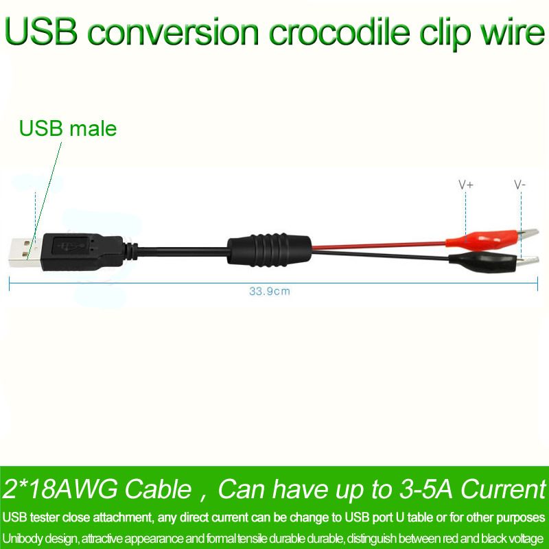 DANIU-USB-Alligator-Clips-Crocodile-Wire-MaleFemale-to-USB-Tester-Detector-DC-Voltage-Meter-Ammeter--1171106