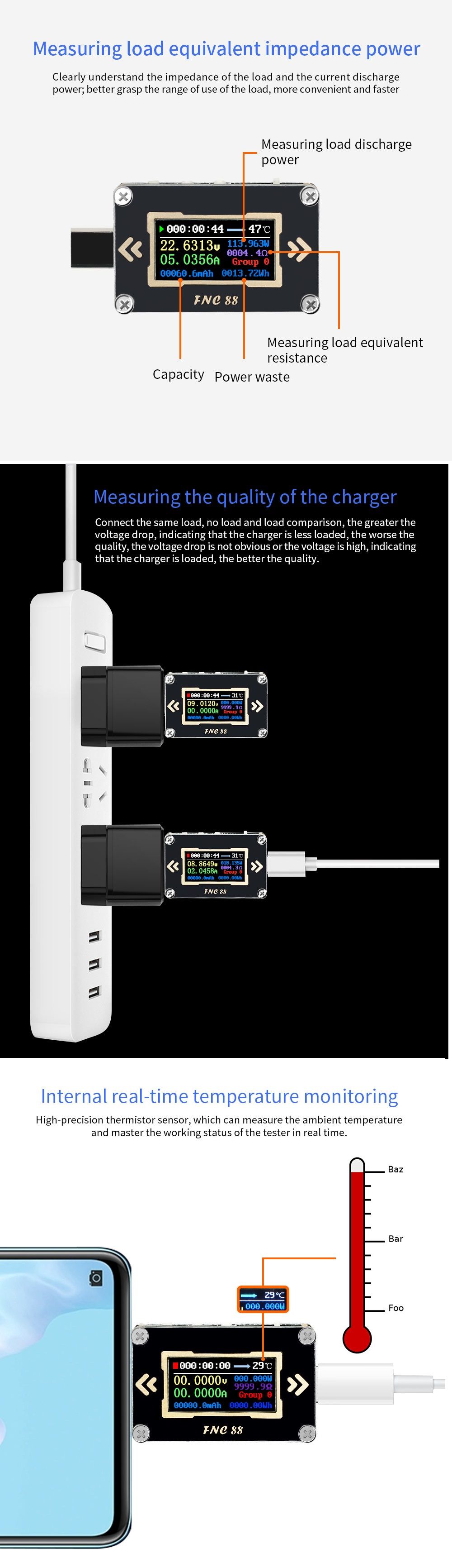 FNC88-Type-C-PD-Trigger-USB-C-Voltmeter-Ammeter-Voltage-2-Way-Current-Meter-Multimeter-PD-Recharger--1579497