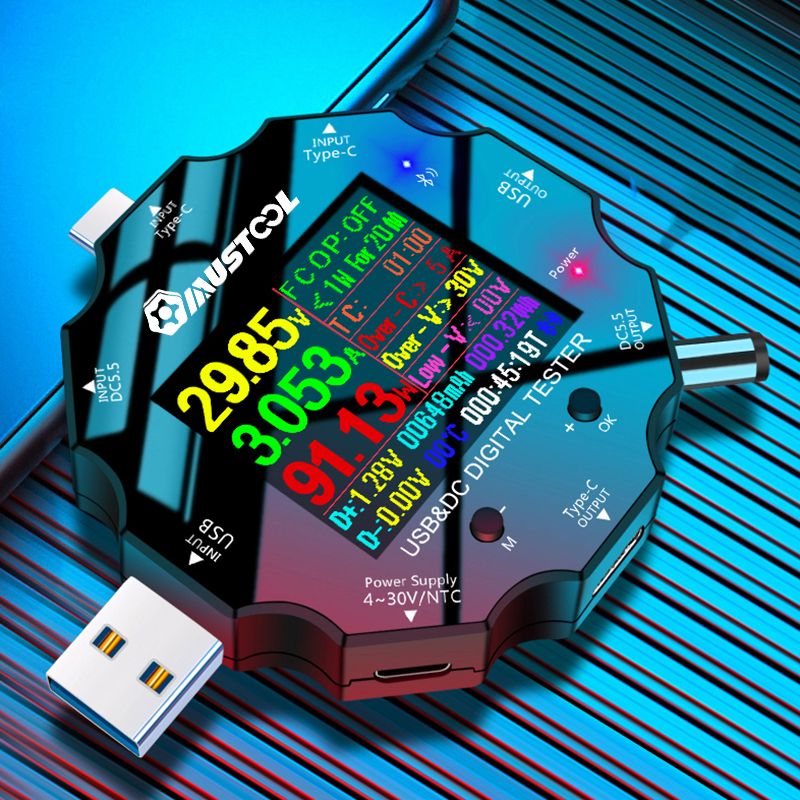 MUSTOOL-UD18-USB30DCType-C-18-in-1-USB-Tester-APP-DC-Digital-Voltmeter-Ammeter-HD-Color-Screen-6-Bit-1564949