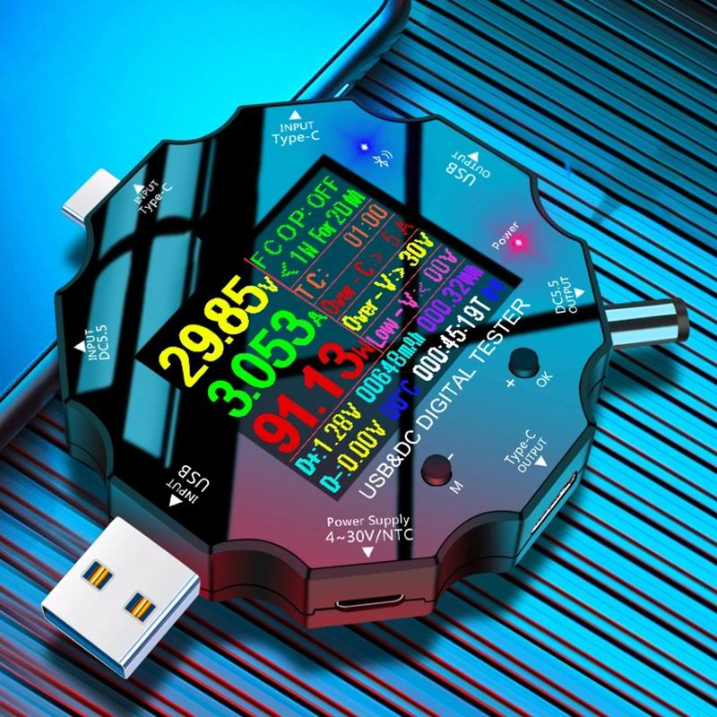 MUSTOOL-UD18-USB30DCType-C-18-in-1-USB-Tester-bluetooth-APP--DC-Male-to-Crocodile-Clip--DC-Female-to-1696222