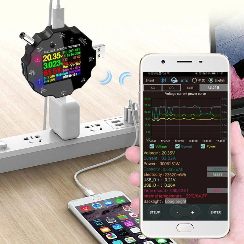 MUSTOOL-UD18-USB30DCType-C-18-in-1-USB-Tester-bluetooth-APP--DC-Male-to-Crocodile-Clip--DC-Female-to-1696222