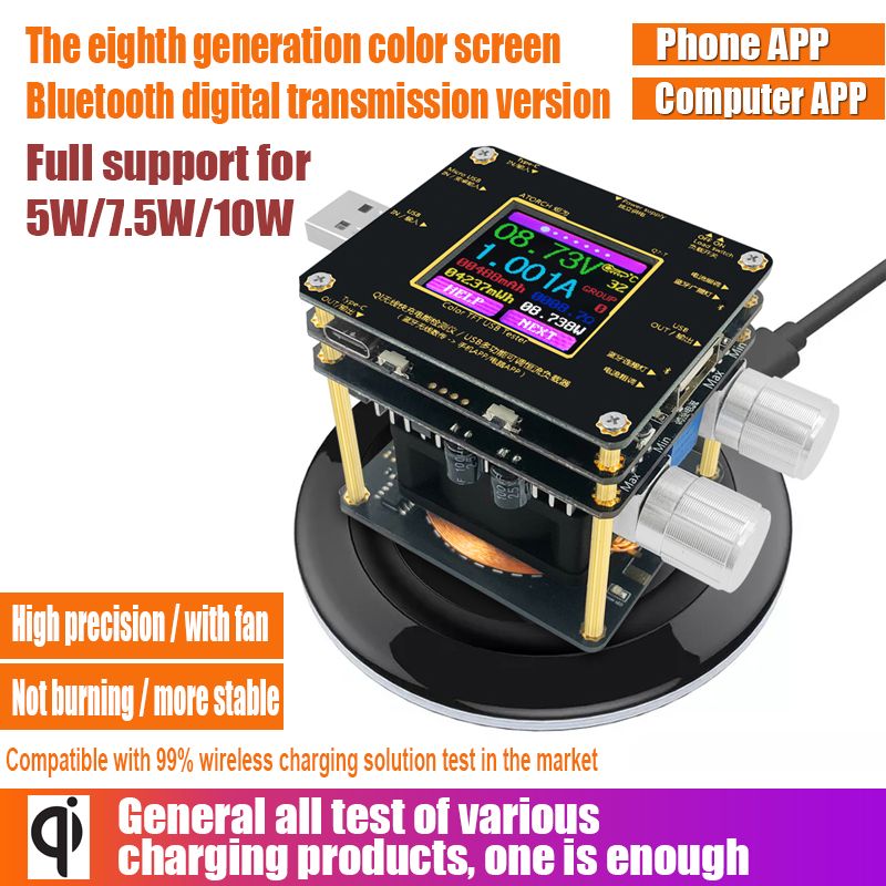 QI-Wireless-Charger-Tester-Color-TFT-bluetooth-Android-PC-App-USB-Current-Voltage-Meter-Load-Detecto-1356044