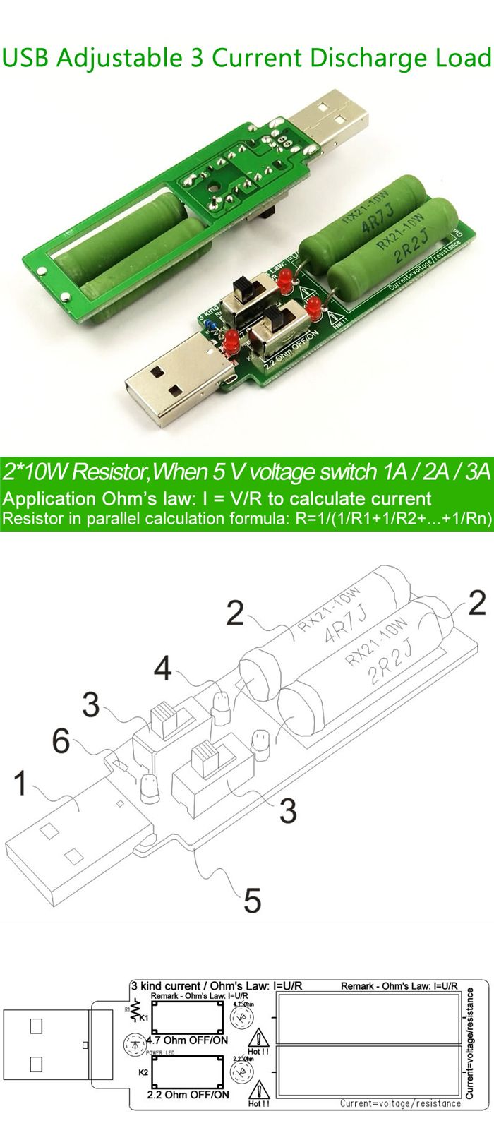 USB-Resistor-DC-Electronic-Load-Adjustable-3-Current-5V-1A2A3A-Battery-Capacity-Voltage-Discharge-Re-1193885