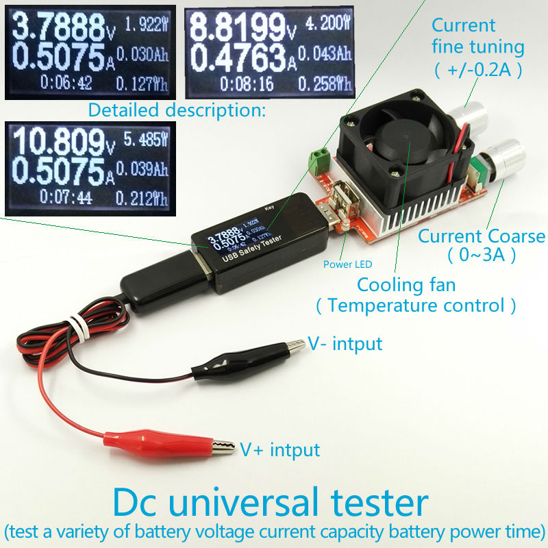 USB-Tester-Battery-Tester-Power-Meter-Voltmeter-Ammeter-Capacity-18650-Lithium-Polymer-NIMH-Carbon-Z-1171108