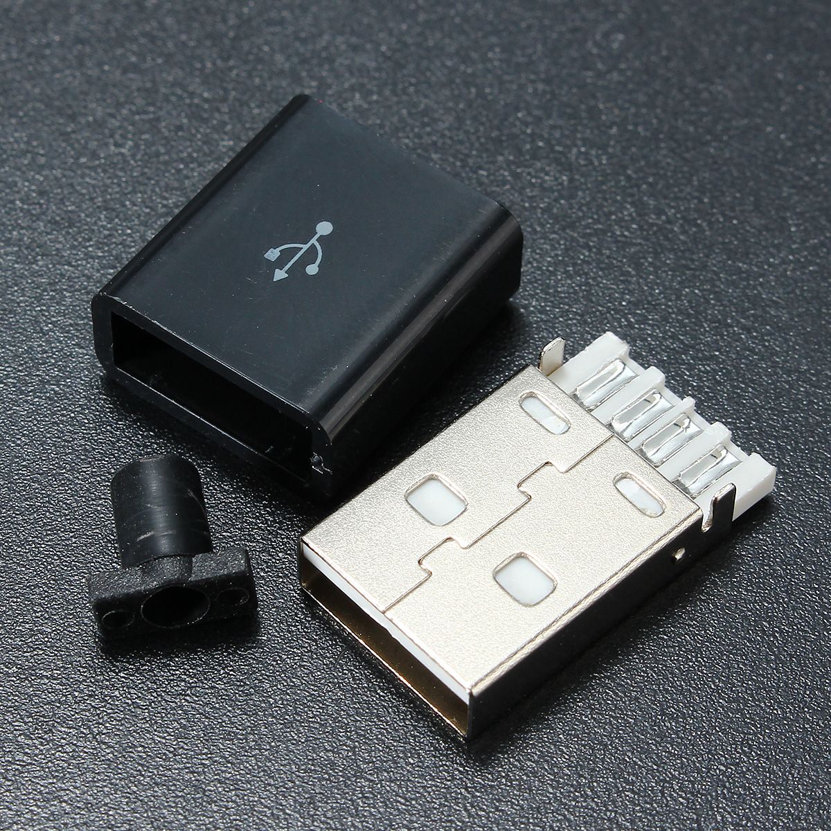 10Pcs-USB-20-Connector-Type-A-Plug-4-pin-Male-Adapter-Solder-Connector-With-Black-Plastic-Cover-1287377
