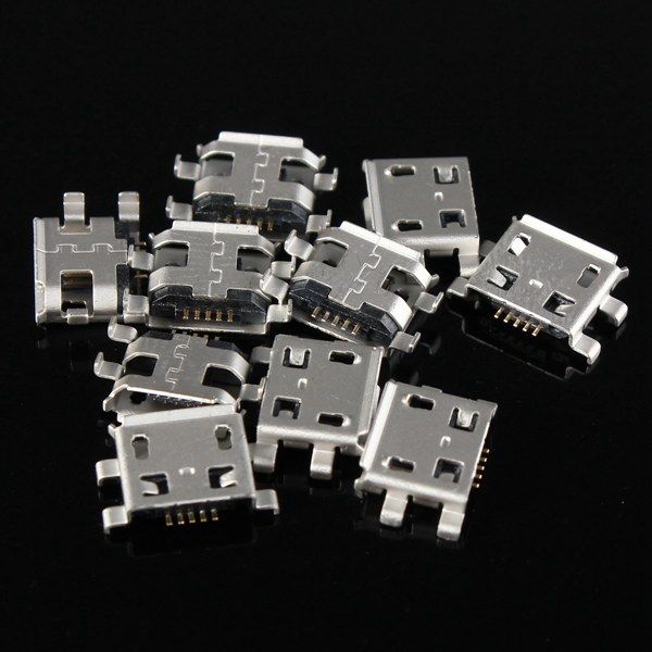 10Pcs-Micro-USB-Type-B-Female-5Pin-Socket-4Legs-SMD-SMT-Soldering-Connector-1031514