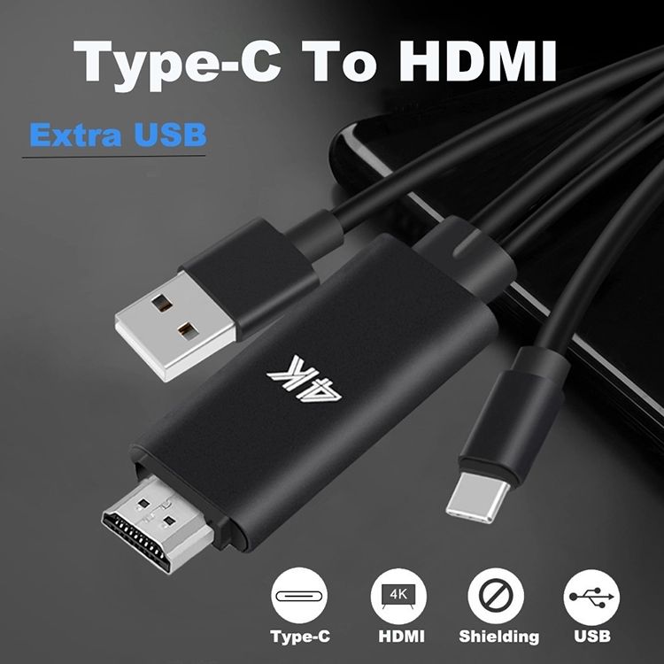 Bakeey-HD-1080P-USB-31-Type-C-to-HDMI-4k-Charging-HDTV-Video-Cable-Adapter-Converter-For-Huawei-P30--1649140
