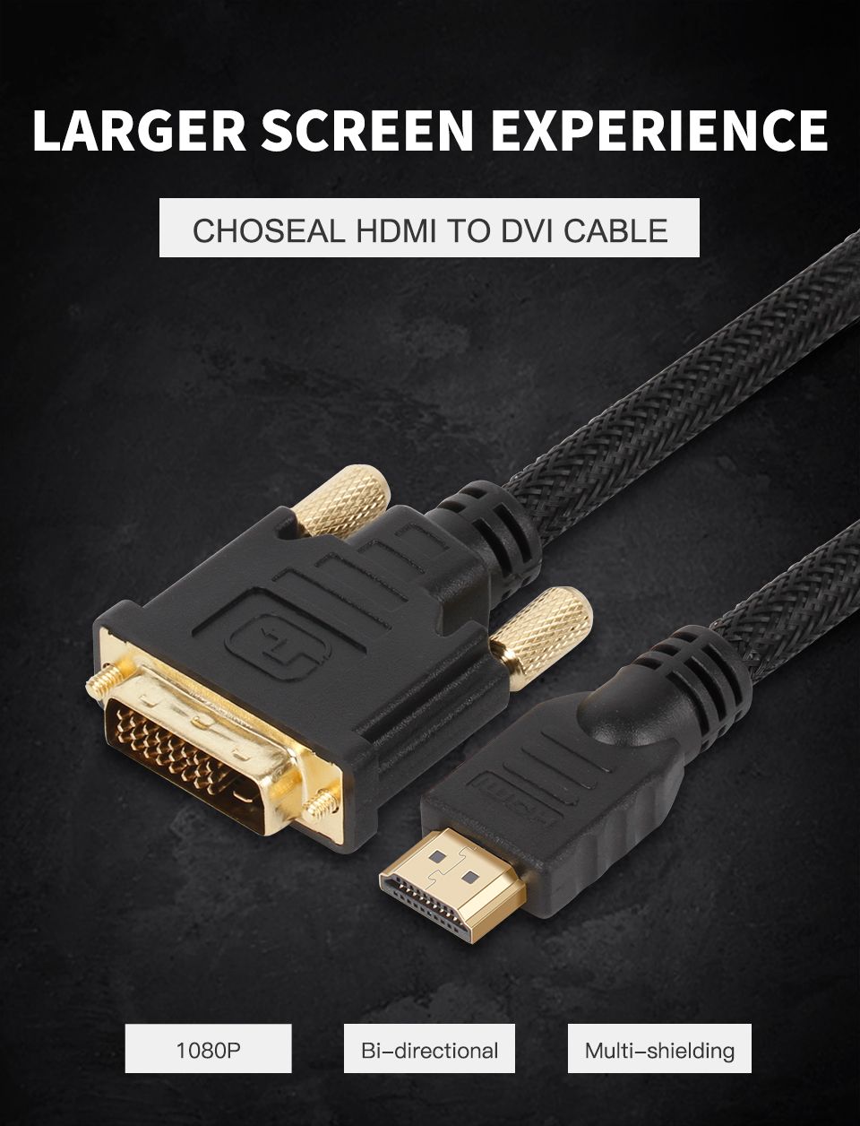 CHOSEAL-HDMI-To-DVI-Cable-DVI-241-Pin-Adapter-4K-1080P-Bi-directional-DVI-D-Male-to-HDMI-Male-Conver-1640694