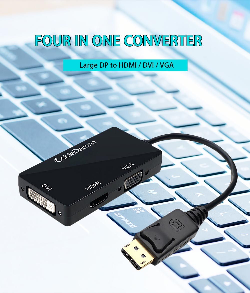 Cabledeconn-M0401-DP-to-VGA--HDMI--DVI-Converter-3-in-1-Adapter-Network-Cable-Converter-for-PC-Noteb-1741937