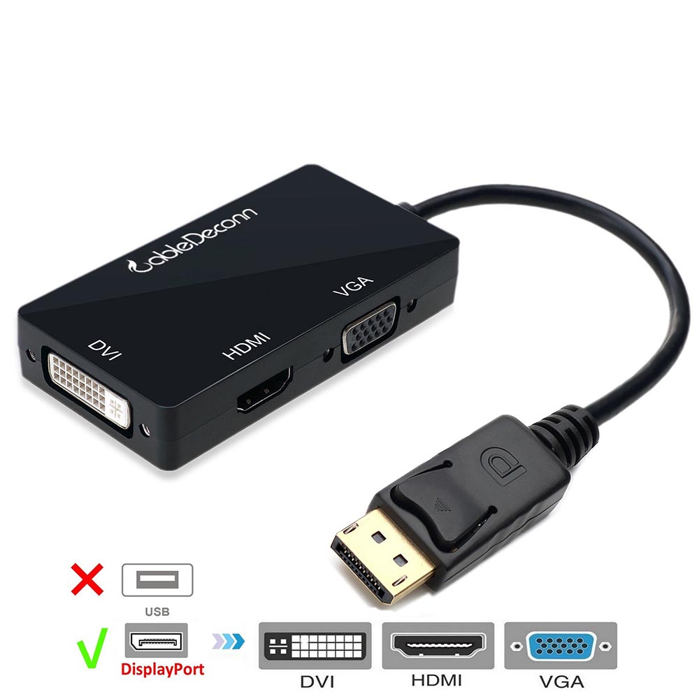 Cabledeconn-M0401-DP-to-VGA--HDMI--DVI-Converter-3-in-1-Adapter-Network-Cable-Converter-for-PC-Noteb-1741937