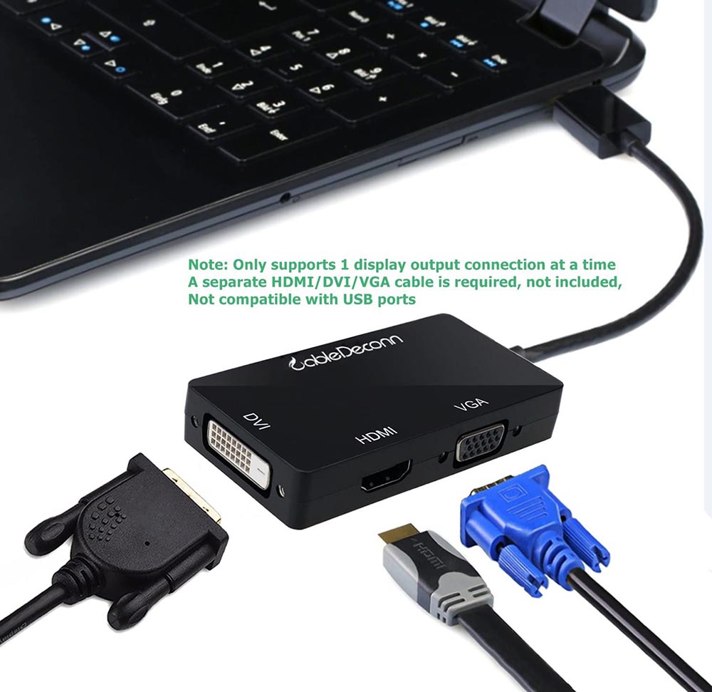 Cabledeconn-M0401-DP-to-VGA--HDMI--DVI-Converter-3-in-1-Adapter-Network-Cable-Converter-for-PC-Noteb-1741937