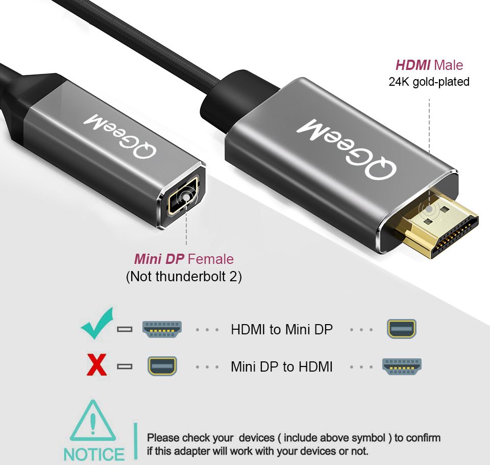 QGEEM-QG-HD02-HDMI-to-Mini-DisplayPort-Converter-Adapter-Cable-4K-x-2K-HDMI-to-Mini-DP-Video-Cable-F-1727278