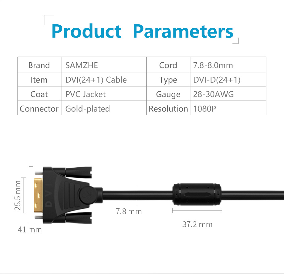 SAMZHE-DV-8010-DVI241-To-DVI241-Cable-Video-Cable-Adapter-for-Projector-Laptop-TV-1432366