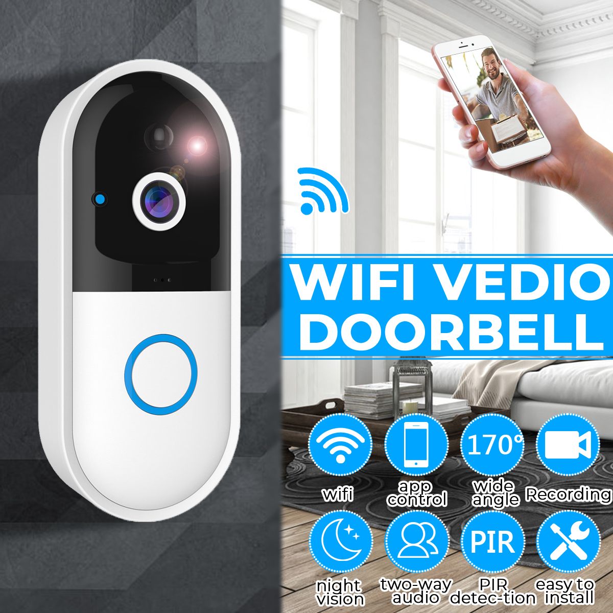 170deg-Visual-Angle-Wireless-WiFi-Video-DoorBell-IR-Camera-Intercom-Home-Security-1565891