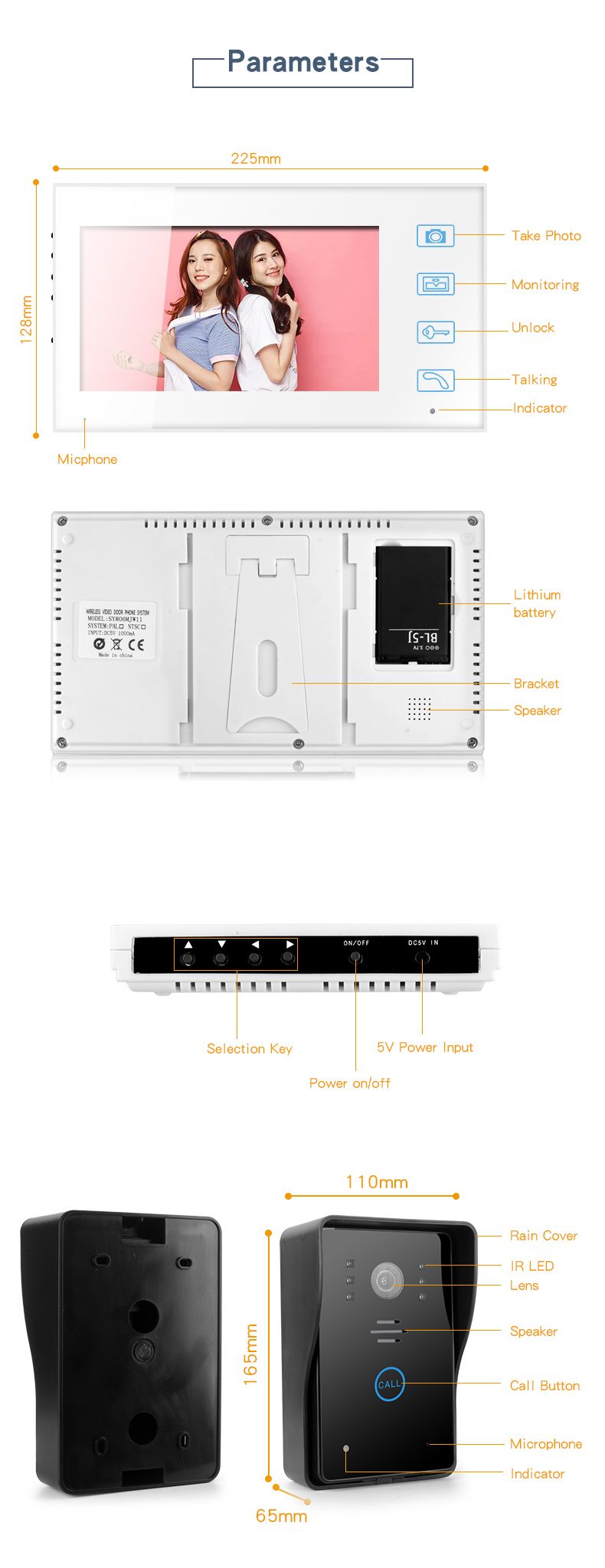 24G-Wireless-Video-Intercom-Doorbell-7in-TFT-LCD-Touch-Button-with-Record-Snapshots-Night-Vision-Doo-1712564