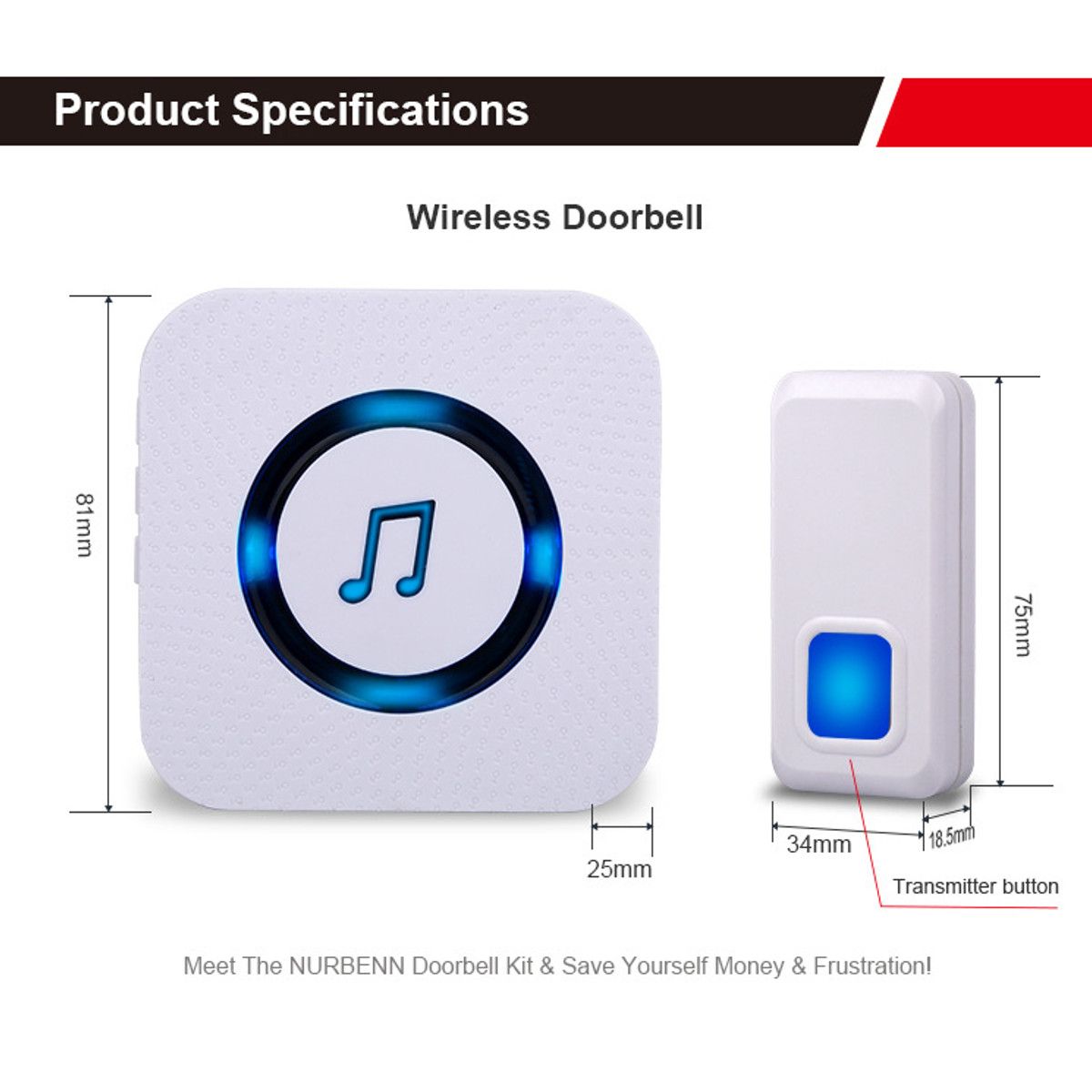 300M-Waterproof-Wireless-Doorbell-55-Songs-Chime-LED-Flash-EUUSUKAU-Plug-1554491