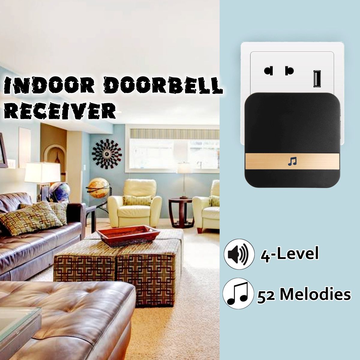 433MHz-52-Songs-Adjustable-Wirelss-Chime-Bell-Ring-EU-US-Plug-for-WiFi-Smart-Video-Doorbell-1504239