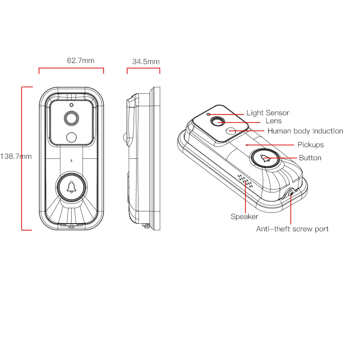 ANYTEK-B60-WiFi-Video-Doorbell-170deg-Wide-Angle-APP-Night-Vision-for-IOS-Android-1548174