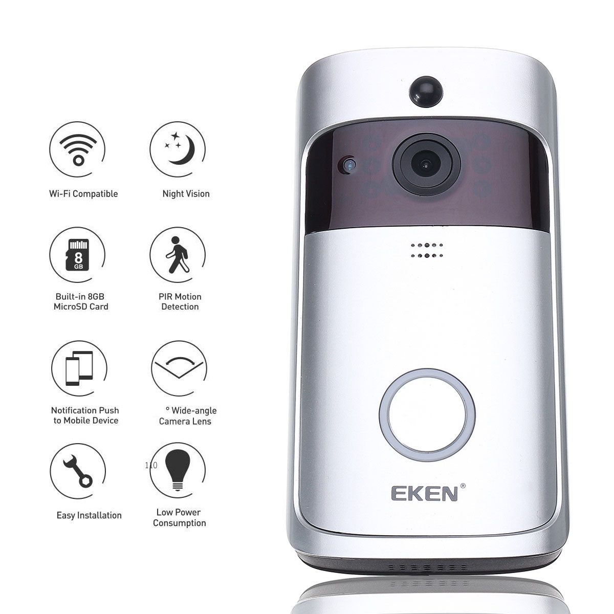 EKEN-A8-Smart-Wireless-WiFi-Video-Visible-Doorbell-Motion-Detection-Wide-Angle-166deg-8GB-Internal-S-1336962