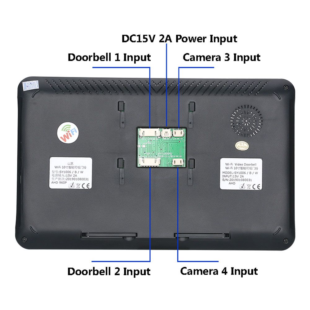 ENNIO-10-Inch-Wired-Wifi-Video-Door-Phone-Doorbell-Intercom-Entry-System-with-IR-CUT-AHD-720P-2-X-Wi-1615989