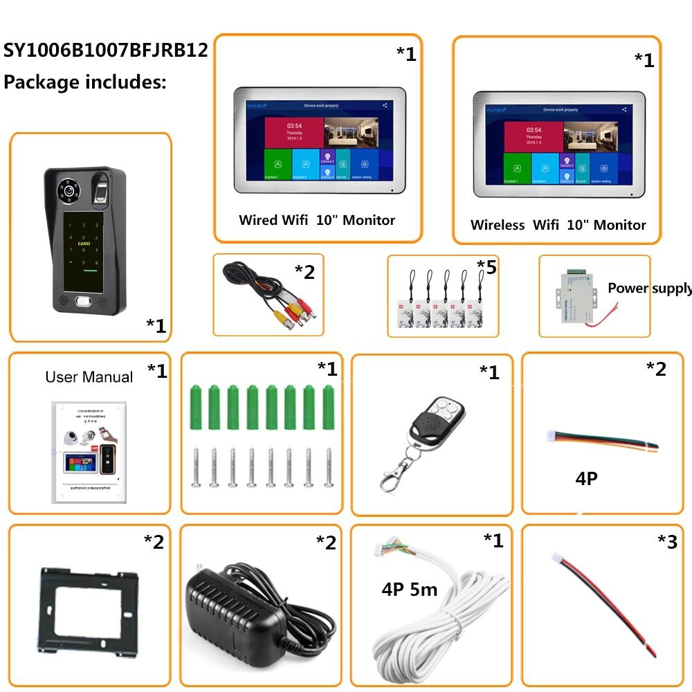 ENNIO-10-inch--2-Monitors-Wifi-Wireless-Fingerprint-IC-Card-Video-Door-Phone-Doorbell-Intercom-Syste-1651201