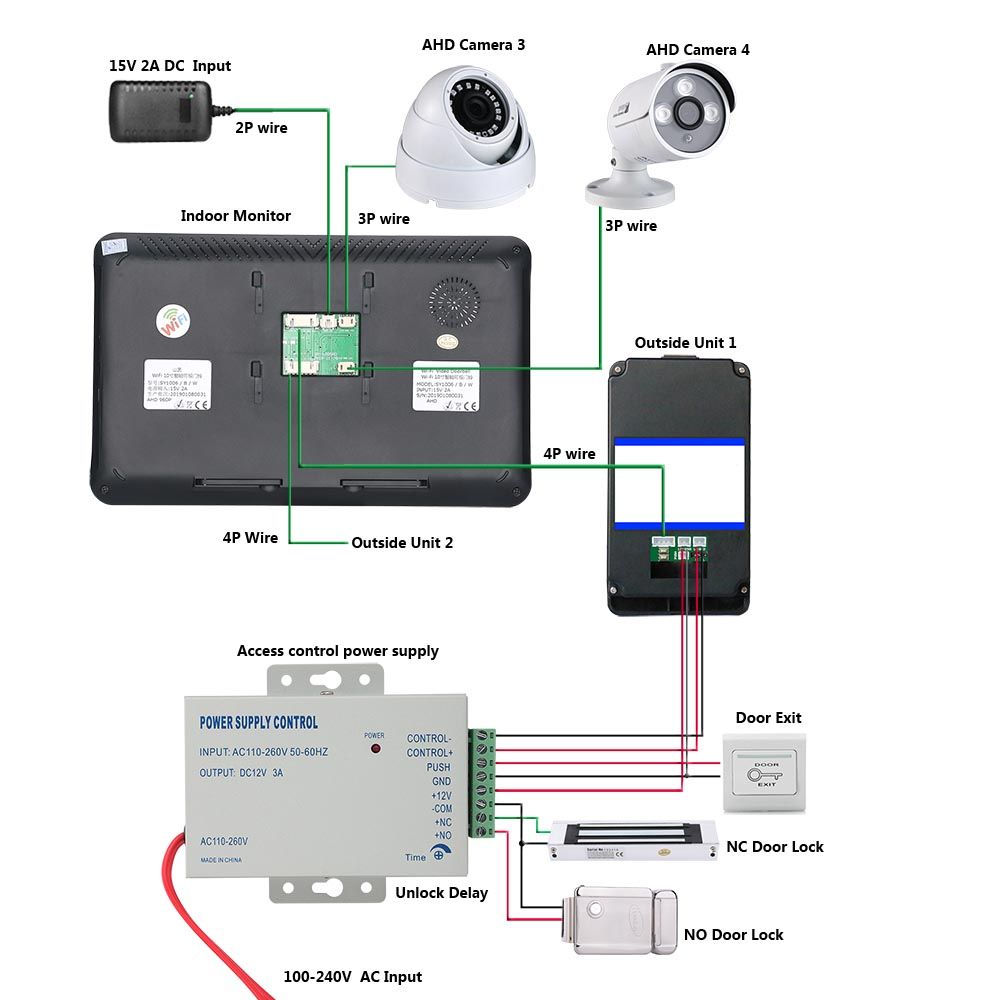 ENNIO-10-inch--2-Monitors-Wifi-Wireless-Fingerprint-RFID-Video-Door-Phone-Doorbell-Intercom-System-w-1651202