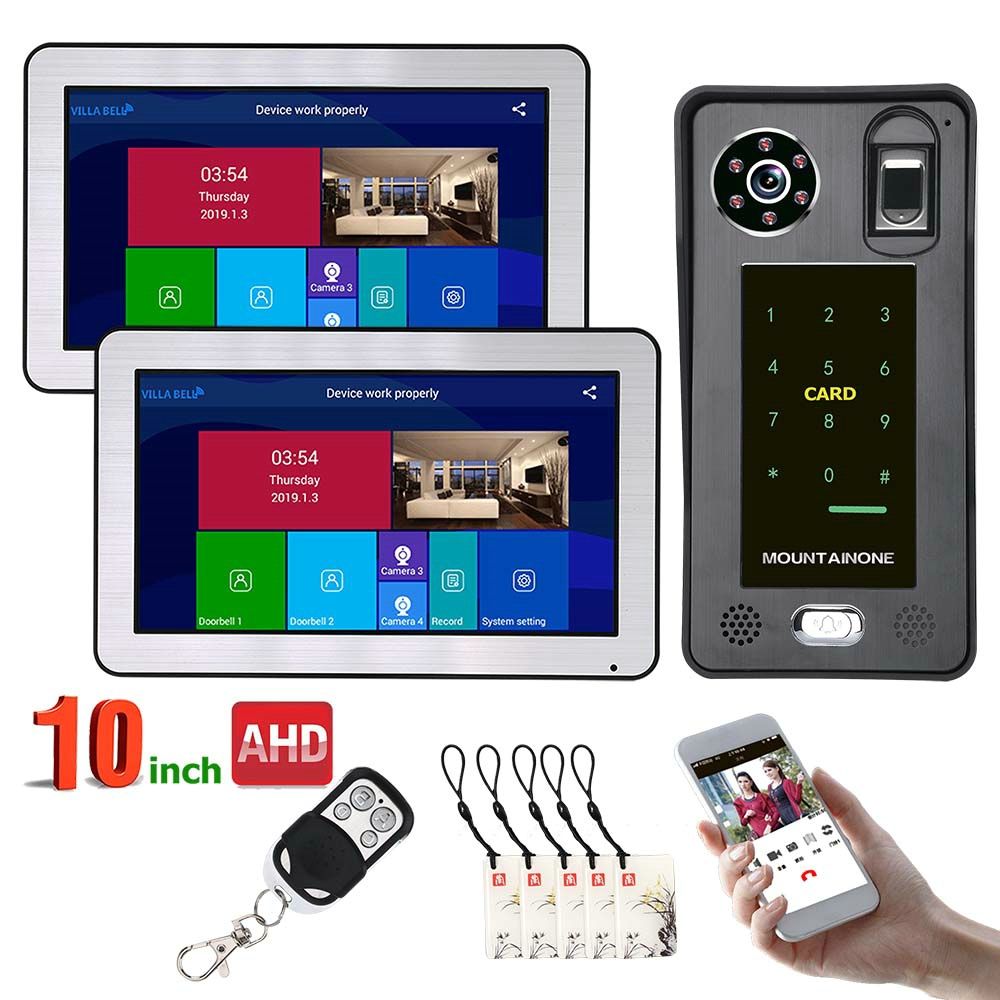 ENNIO-10-inch--2-Monitors-Wired-Wifi-Fingerprint-IC-Card--Video-Door-Phone-Doorbell-Intercom-System--1645992
