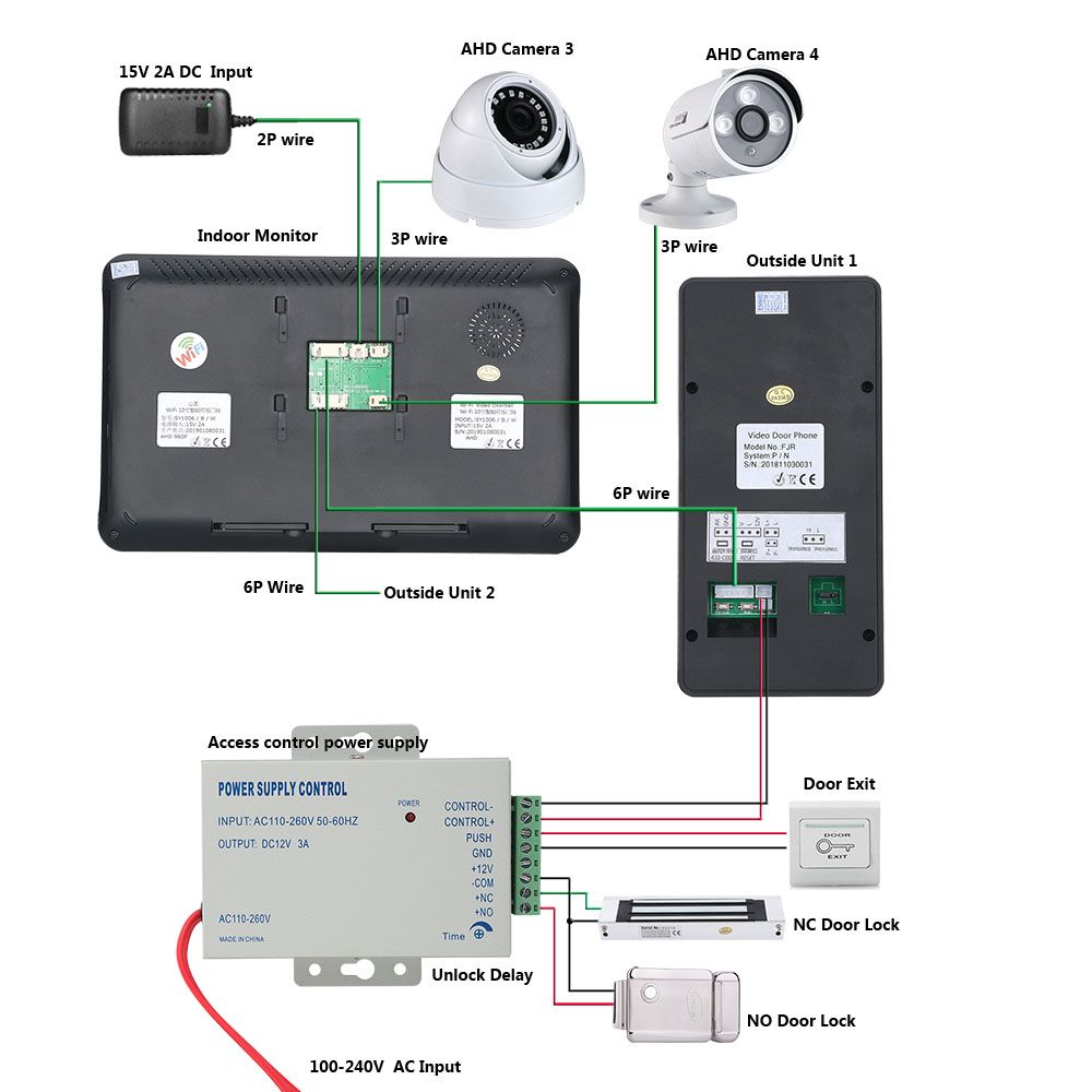 ENNIO-10-inch-2-Monitors-Wired--Wireless-Wifi-RFID-Password-Video-Door-Phone-Doorbell-Intercom-Entry-1645991