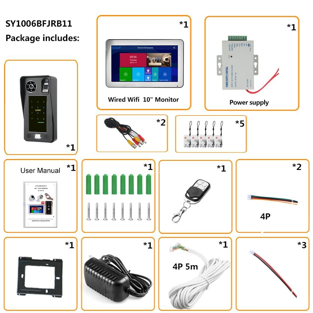 ENNIO-10-inch-Wifi-Wireless-Fingerprint-IC-Card-Video-Door-Phone-Doorbell-Intercom-System-with-Wired-1624615