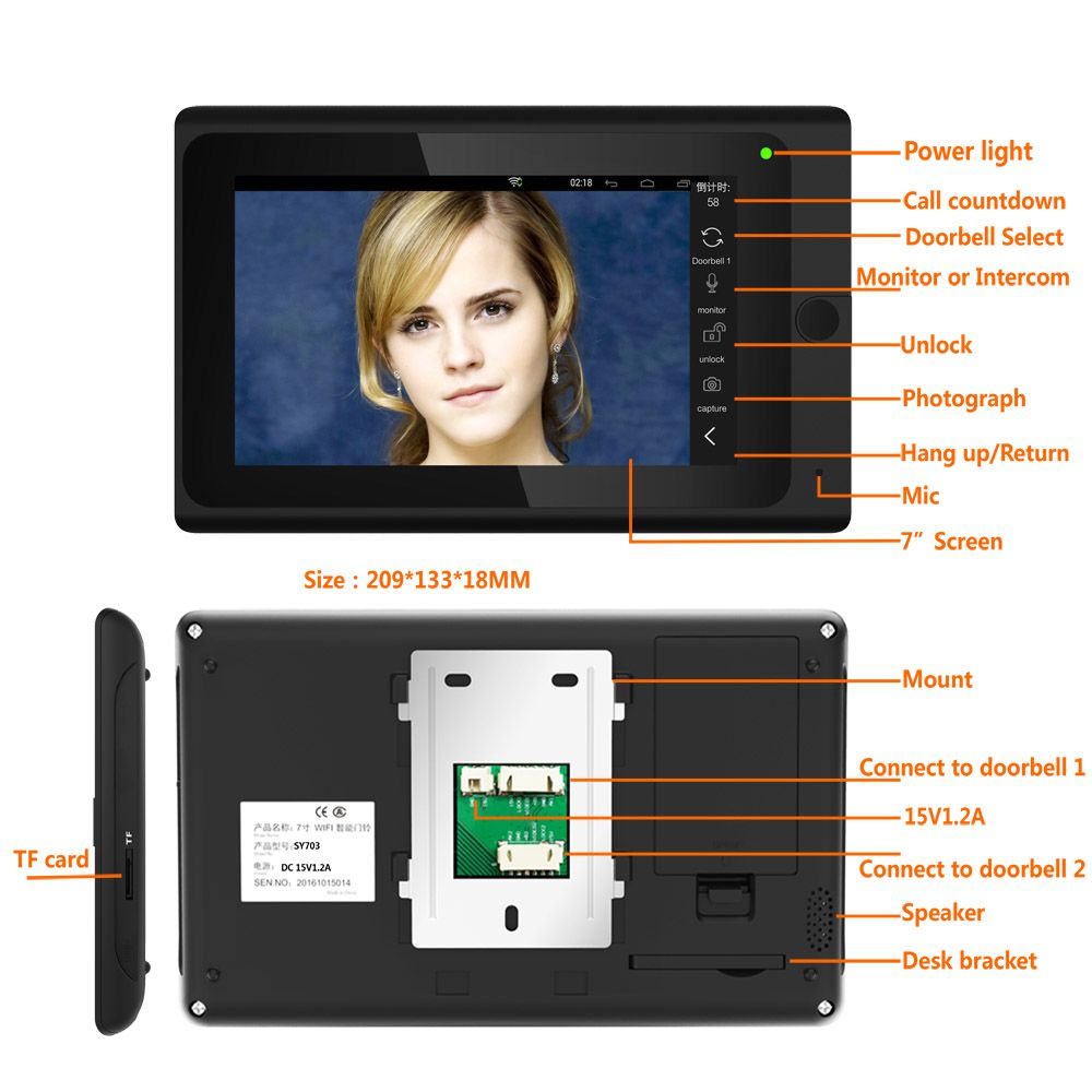 ENNIO-7-inch--2-Monitors--Wifi-Wireless-Fingerprint-IC-Card--Video-Door-Phone-Doorbell-Intercom-Syst-1642477