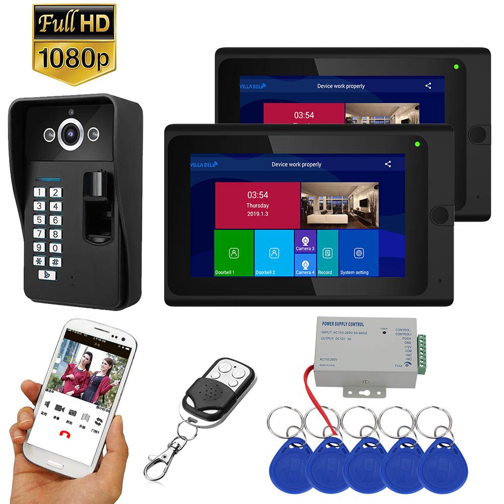 ENNIO-7-inch--2-Monitors--Wifi-Wireless-Fingerprint-RFID--Video-Door-Phone-Doorbell-Intercom-System--1642478