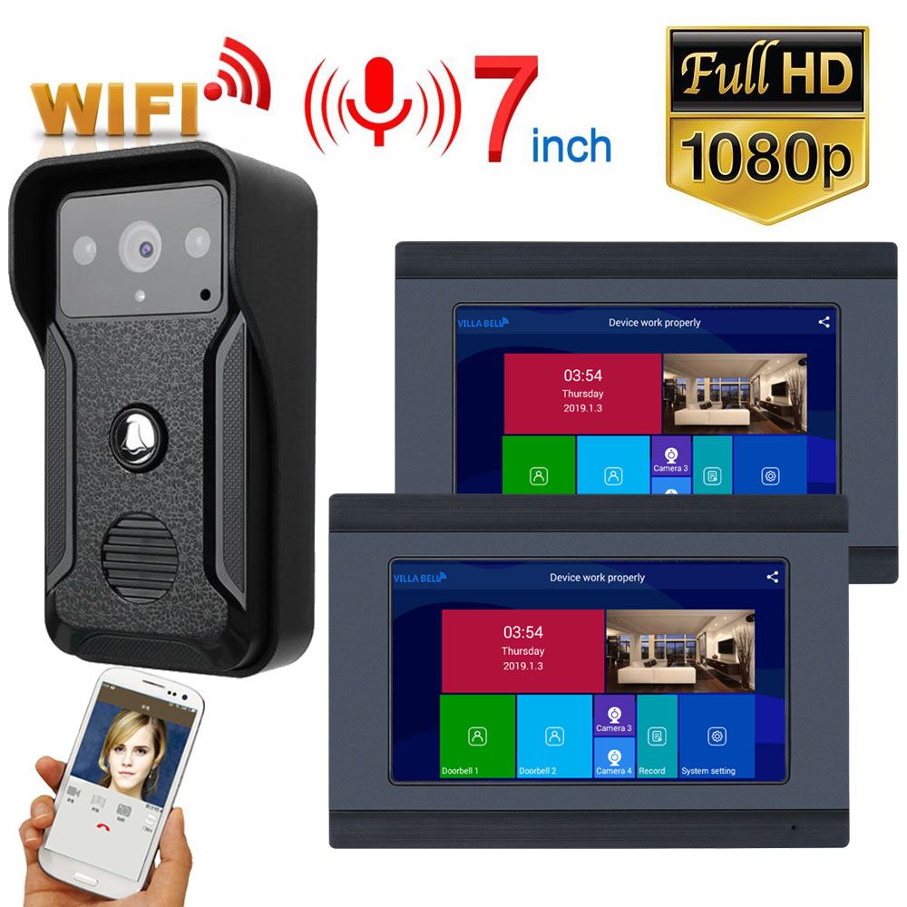 ENNIO-7-inch-2-Monitors-Wired-Wireless-Video-Doorbell-Intercom-Entry-System-with-HD-1080P-Wired-Came-1616012