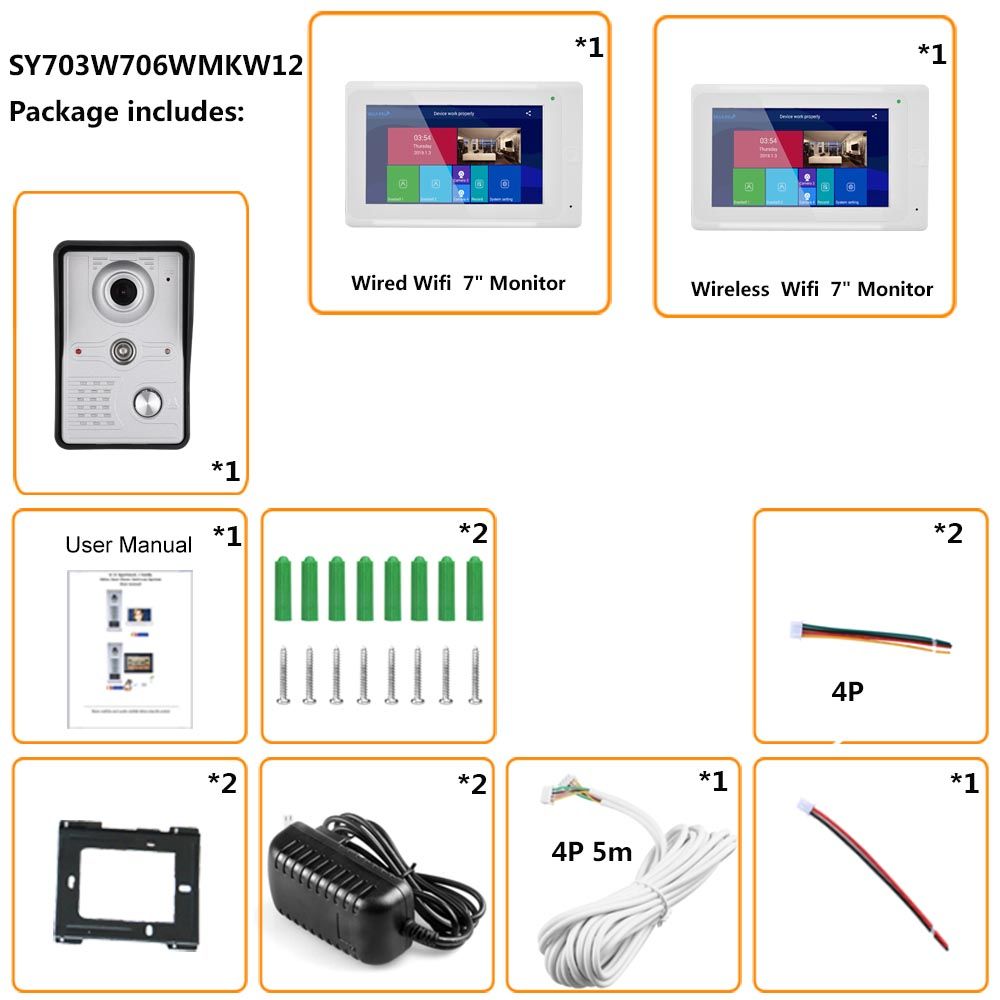 ENNIO-7-inch-2-Monitors-Wireless-WIFI-Video-Door-Phone-Doorbell-Intercom-Entry-System-with-Wired-HD--1618063