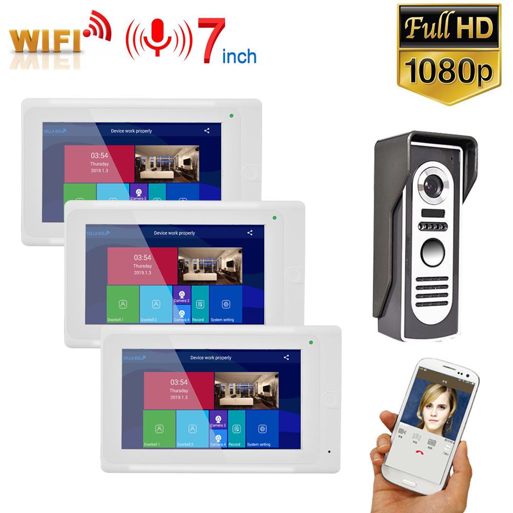 ENNIO-7-inch-3-Monitors--Wireless-WIFI-Video-Door-Phone-Doorbell-Intercom-Entry-System-with-Wired-HD-1648517