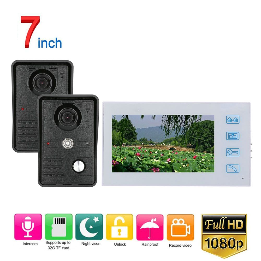 ENNIO-7-inch-Record-Wired-Video-Door-Phone-Doorbell-Intercom-System-with--2Pcs-AHD-1080P-Camera-Whit-1624625