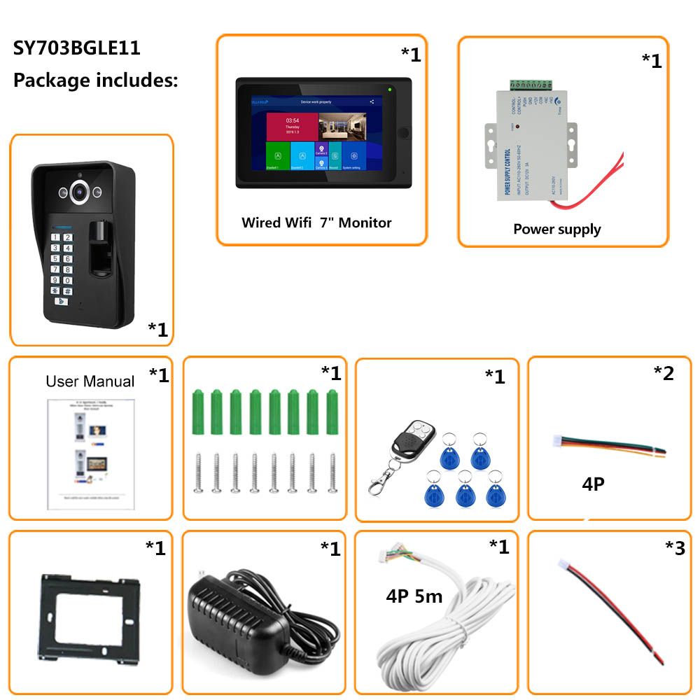 ENNIO-7-inch-Wifi-Wireless-Fingerprint-RFID-Video-Door-Phone-Doorbell-Intercom-System-with-Wired-AHD-1618056