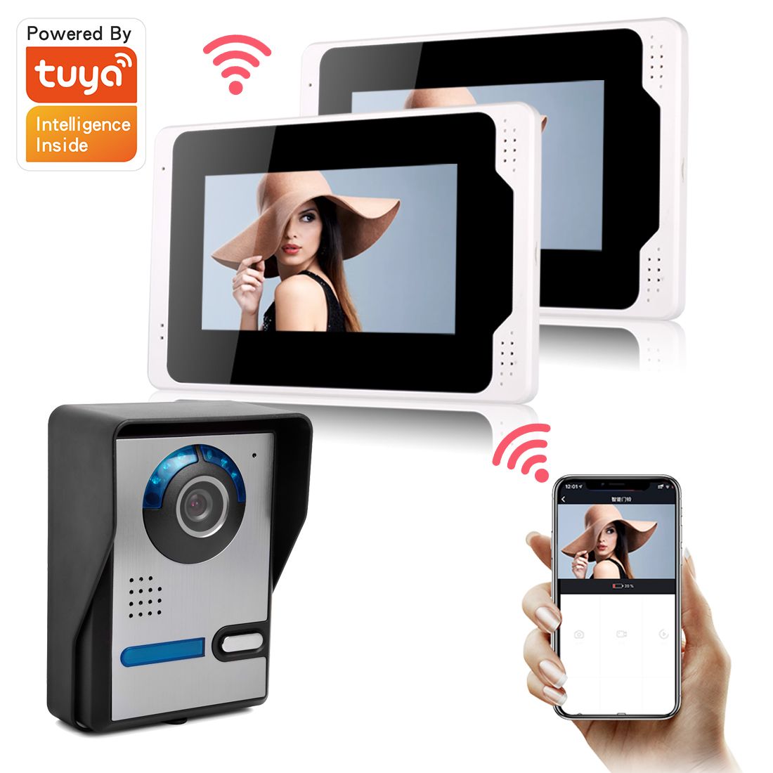 ENNIO-701FA12-7-Inch-Wired--Wireless-Wifi-RFID-Password-Video-Door-Phone-Doorbell-Intercom-Entry-Sys-1755984