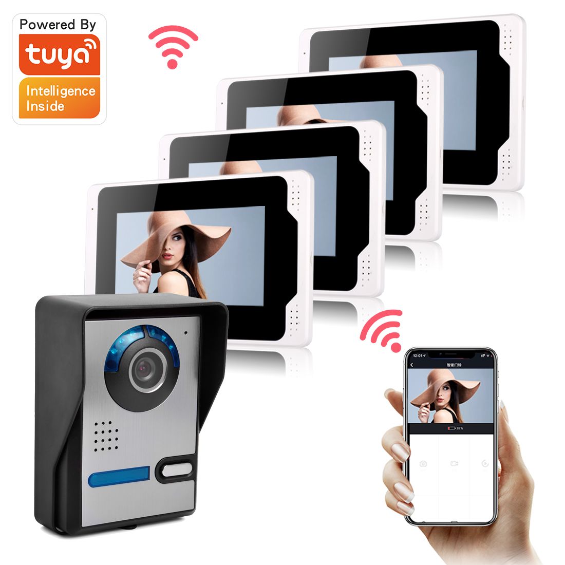 ENNIO-701FA14-7-Inch-Wired--Wireless-Wifi-RFID-Password-Video-Door-Phone-Doorbell-Intercom-Entry-Sys-1756118