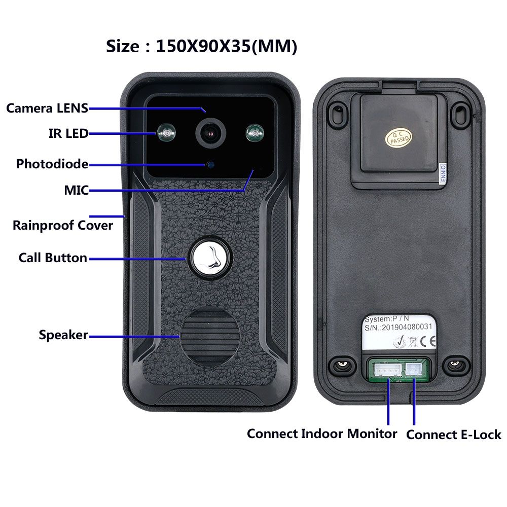 ENNIO-7quot-2-Monitors-Video-Door-Phone-Doorbell-Intercom-Wireless-Wifi-System-with--IR-CUT-HD-1000T-1618053