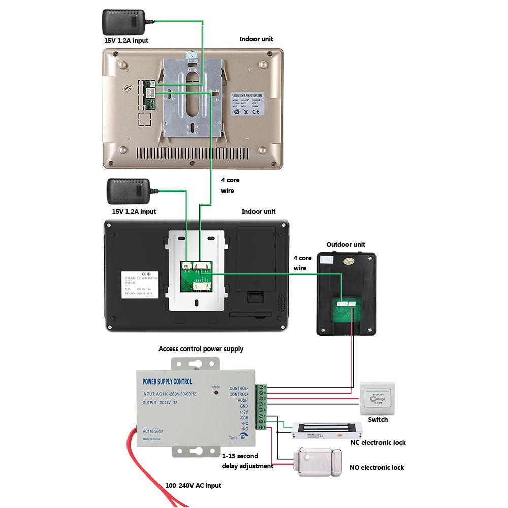 ENNIO-7quot-2-Monitors-Video-Door-Phone-Doorbell-Intercom-Wireless-Wifi-System-with--IR-CUT-HD-1000T-1618053