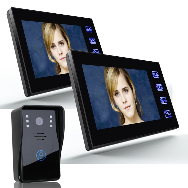 ENNIO-7quot-Video-Door-Phone-Intercom-Doorbell-with-1pcs-1000TVL-Outdoor-Security-CCTV-Camera--2-pcs-1615999